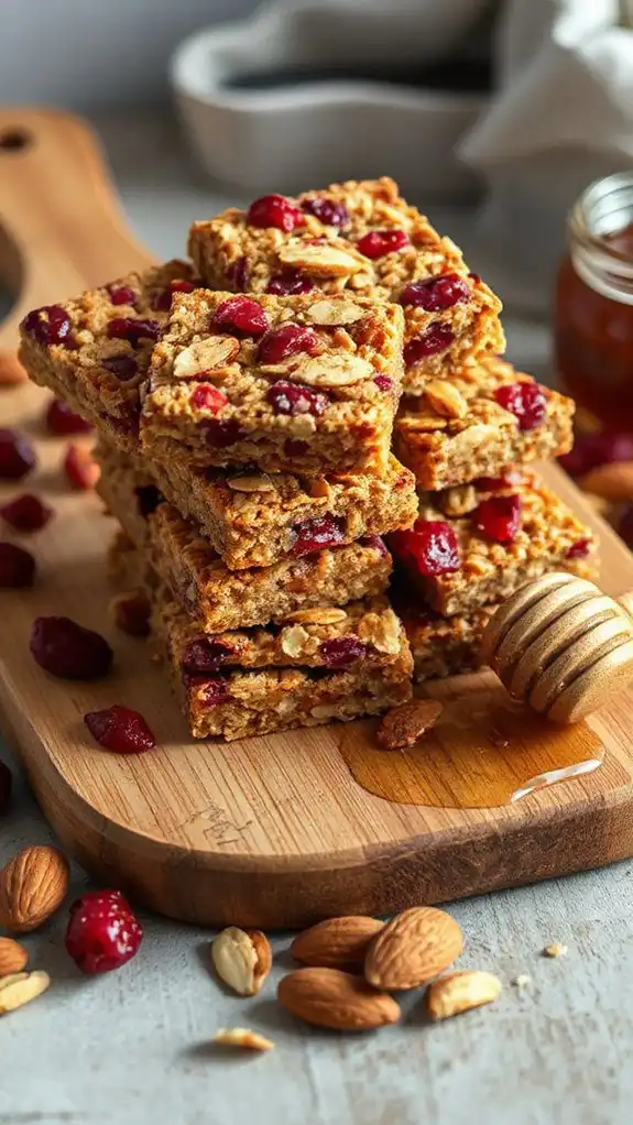 cranberry almond granola bars