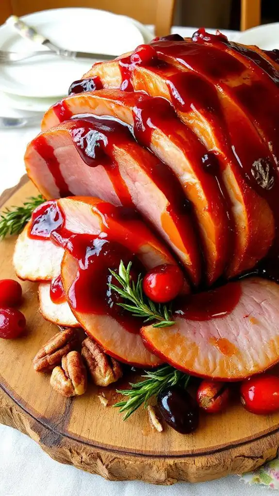 cranberry maple glazed ham
