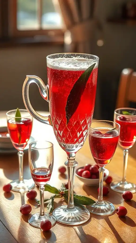 cranberry sage sparkling cocktail