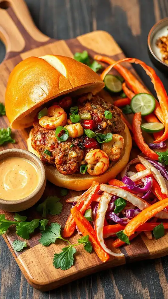 crawfish infused cajun burger
