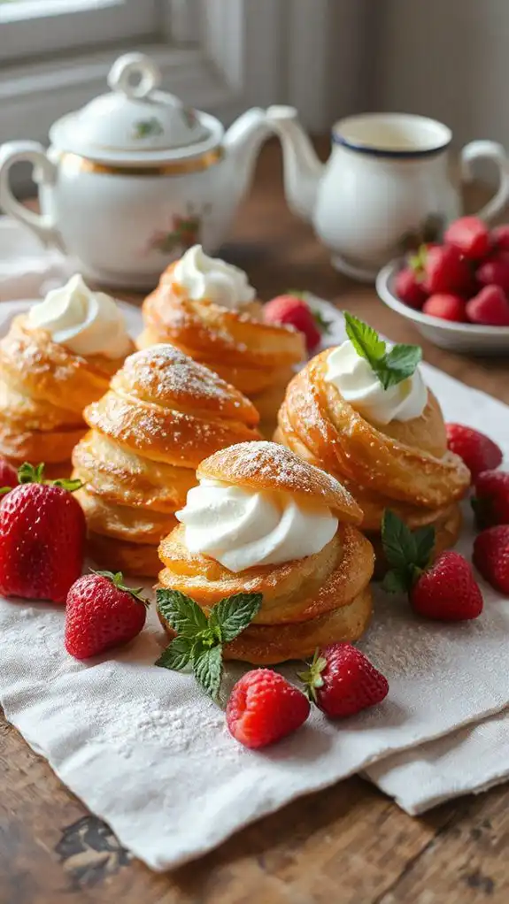 cream filled pastry horns