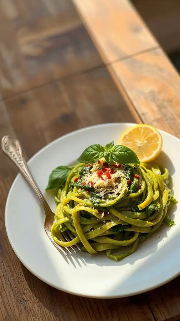 creamy avocado spinach pasta