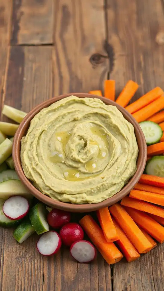 creamy avocado white bean dip