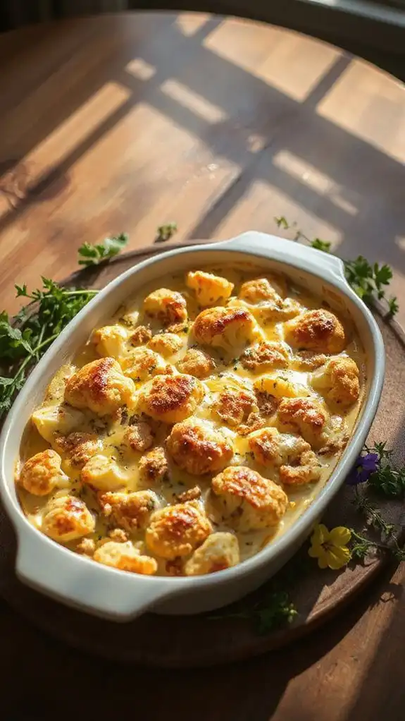 creamy baked cauliflower dish creamy baked cauliflower dish