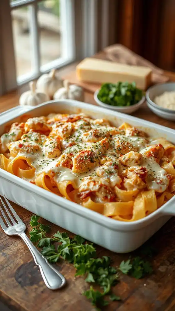 creamy baked chicken pasta