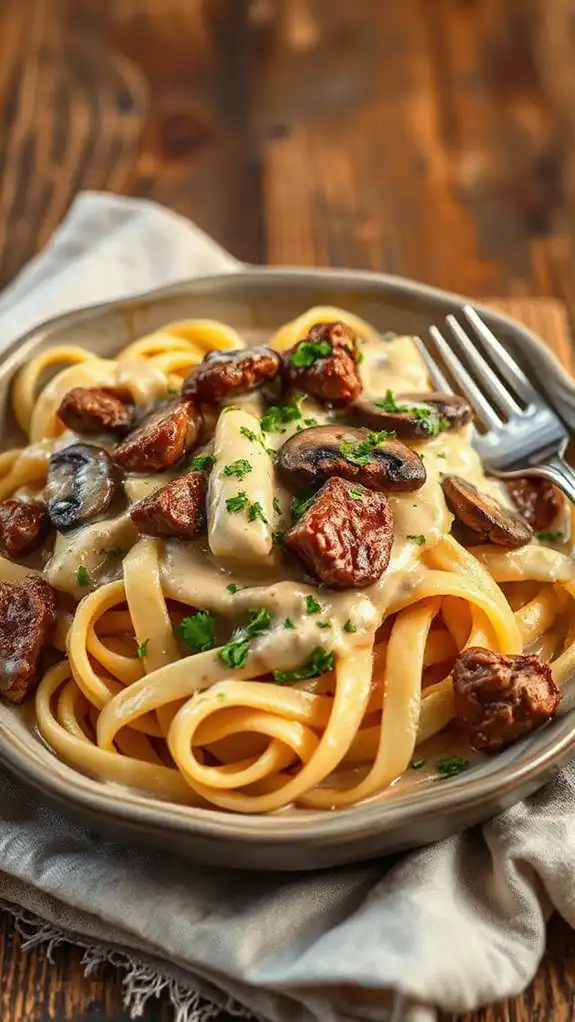 creamy beef noodle casserole