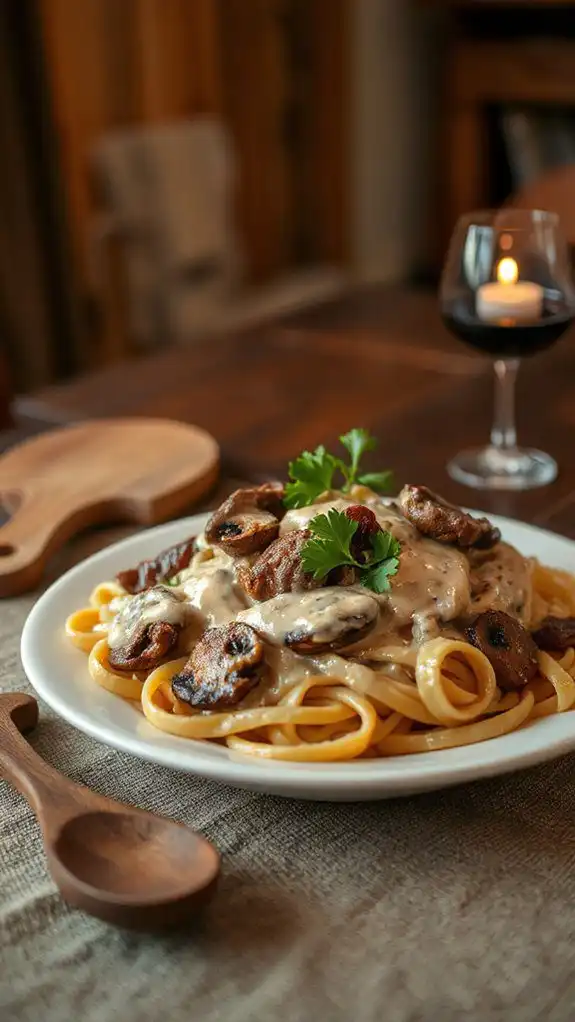 creamy beef noodle dish