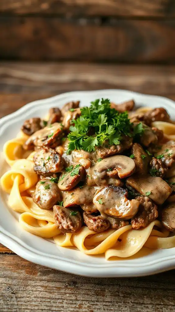 creamy beef noodle dish creamy beef noodle dish