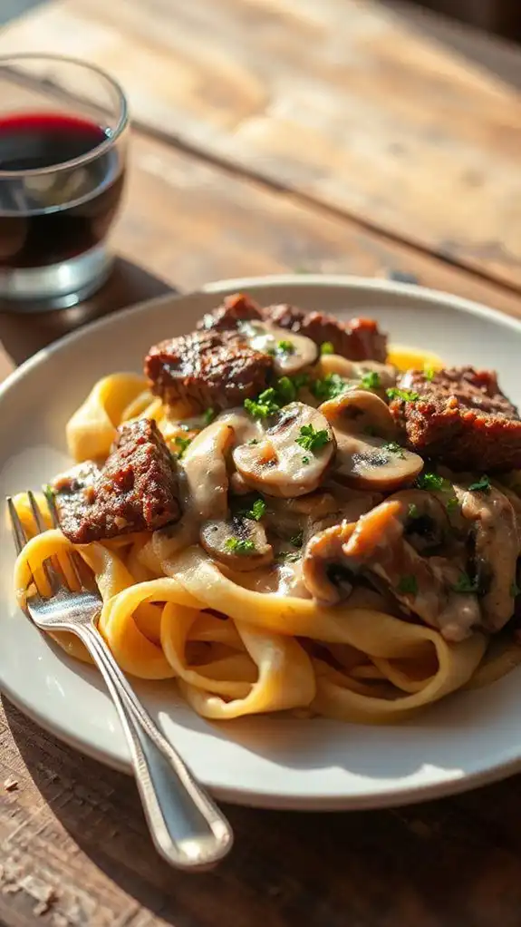 creamy beef noodle dish