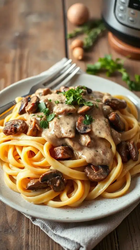 creamy beef pasta dish
