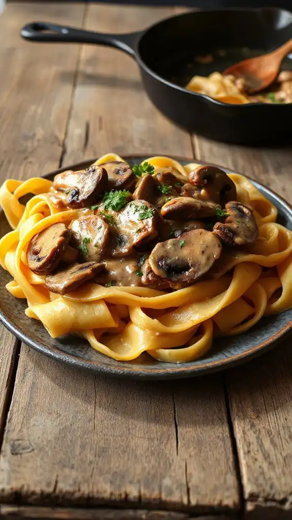 creamy beef pasta dish