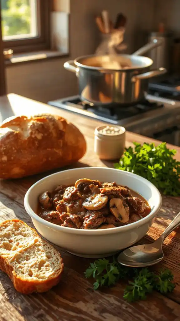 creamy beef pasta dish