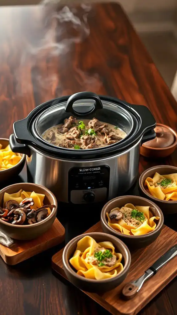 creamy beef pasta dish