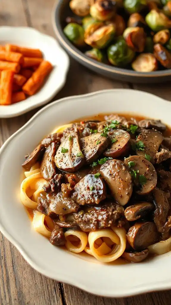 creamy beef pasta dish