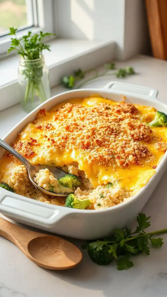creamy broccoli rice casserole