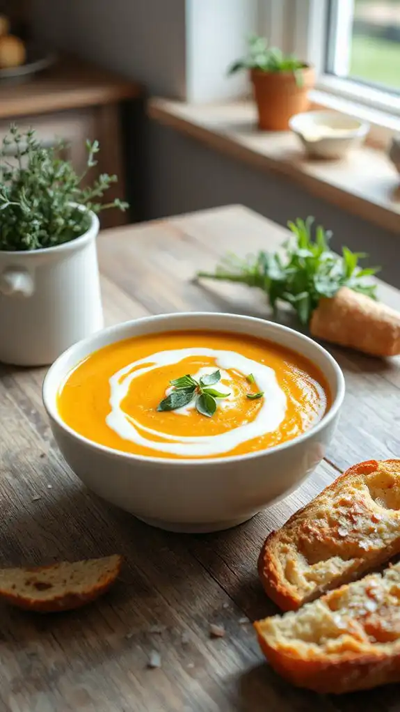 creamy carrot and ham soup