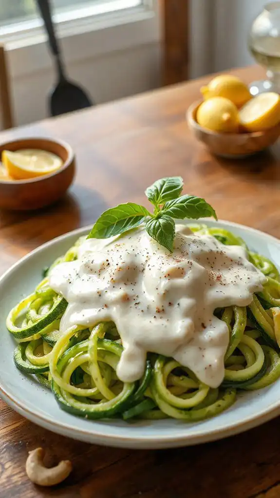 creamy cashew zoodle dish