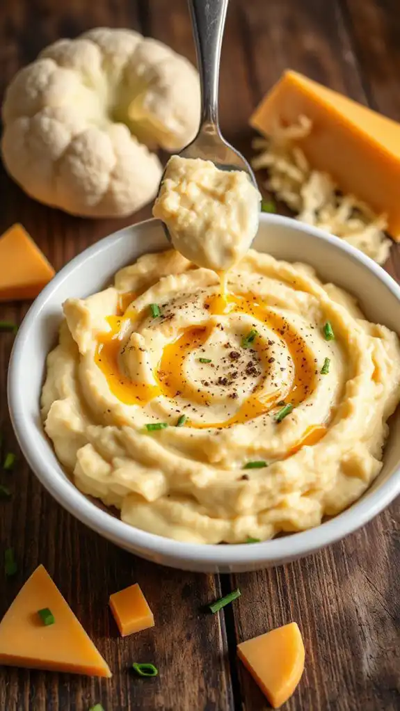 creamy cauliflower cheese puree