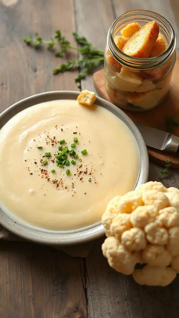 creamy cauliflower cheese soup
