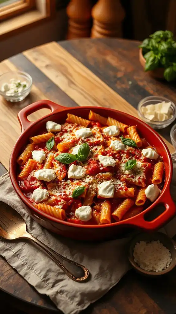 creamy cheese pasta bake