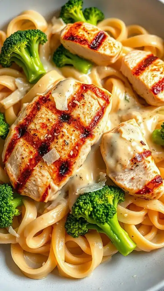 creamy chicken broccoli pasta