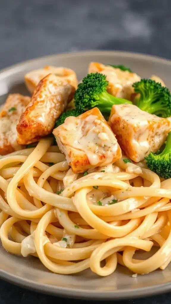 creamy chicken broccoli pasta