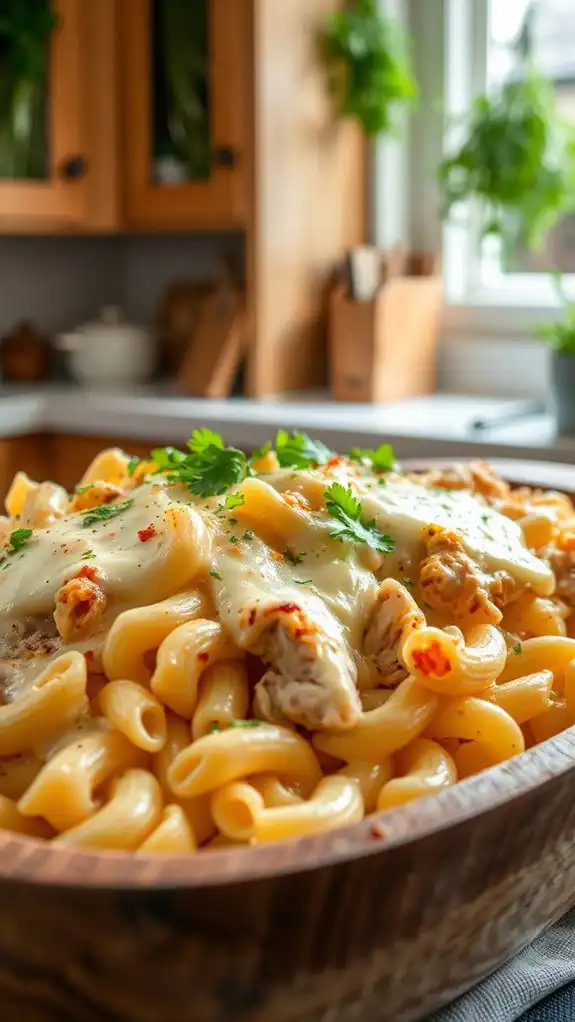 creamy chicken pasta bake