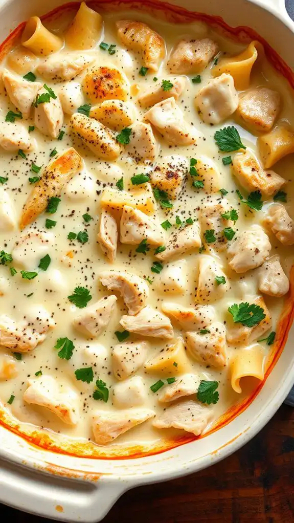 creamy chicken pasta casserole