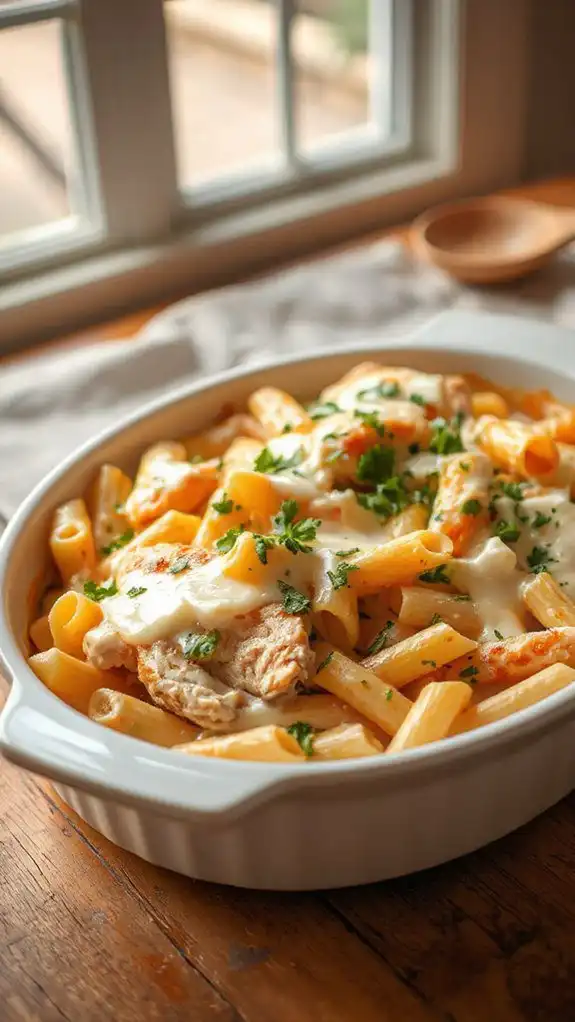 creamy chicken pasta casserole