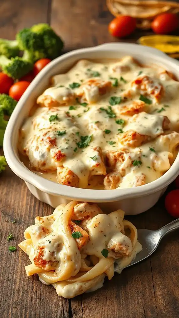 creamy chicken pasta casserole
