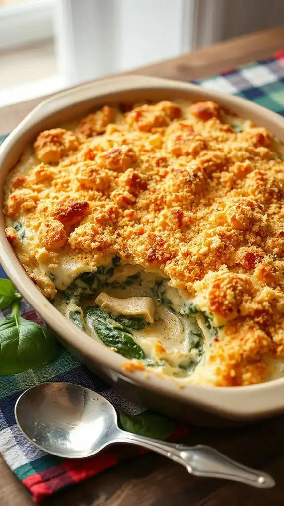 creamy chicken spinach casserole