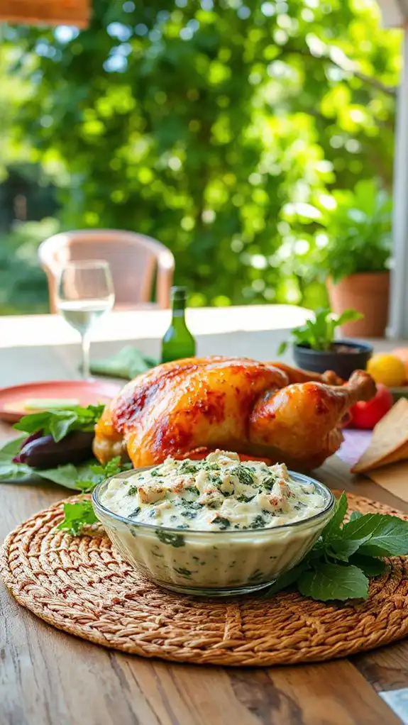 creamy chicken spinach dip