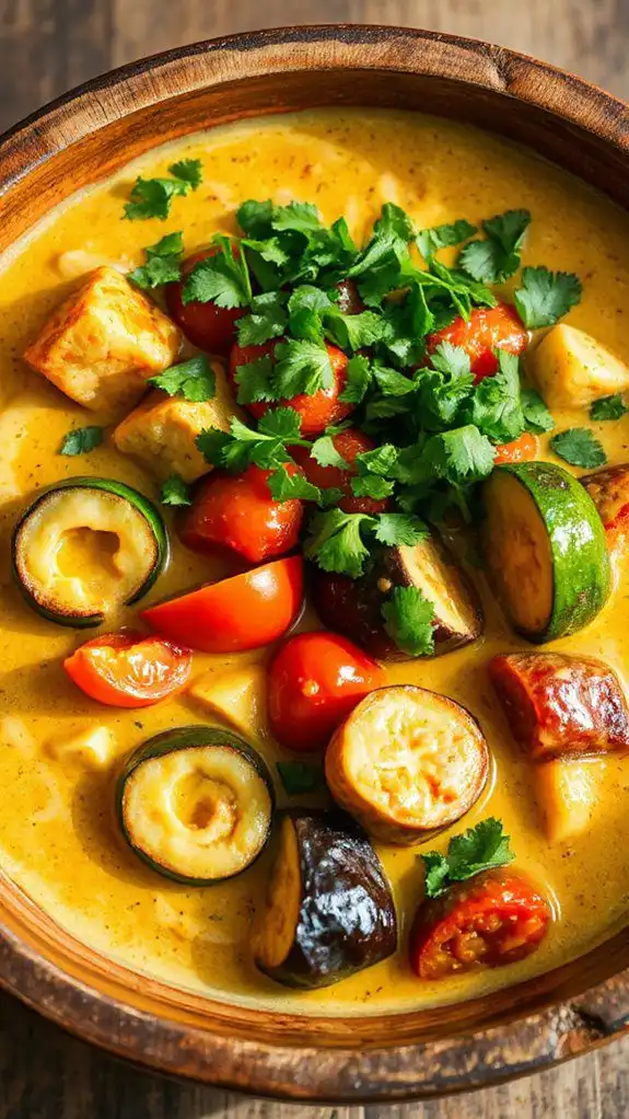 creamy coconut green curry