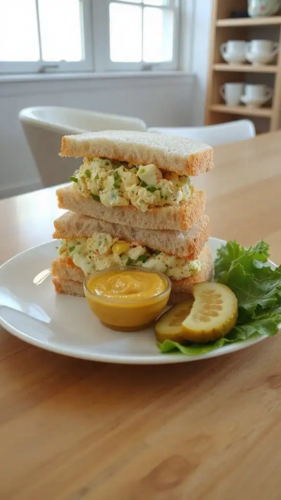 creamy egg salad sandwiches