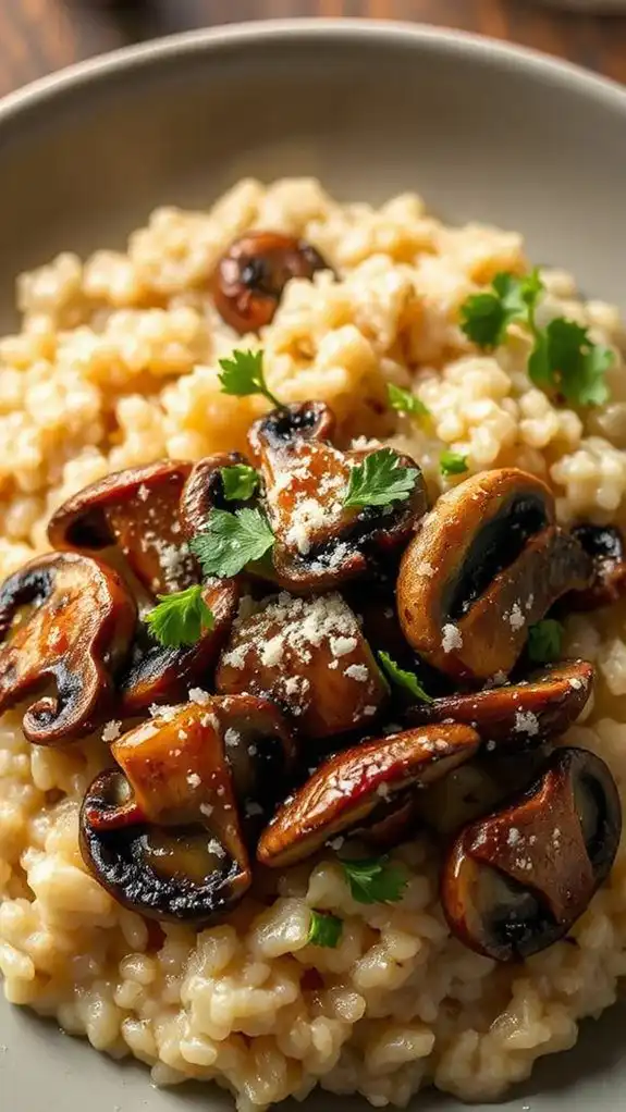 creamy flavorful mushroom rice