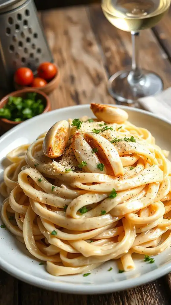 creamy garlic alfredo pasta