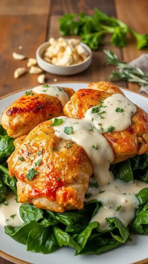 creamy garlic chicken recipe