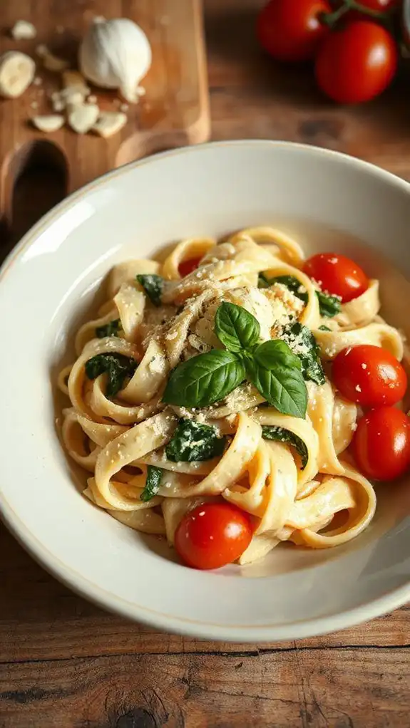 creamy garlic pasta dish