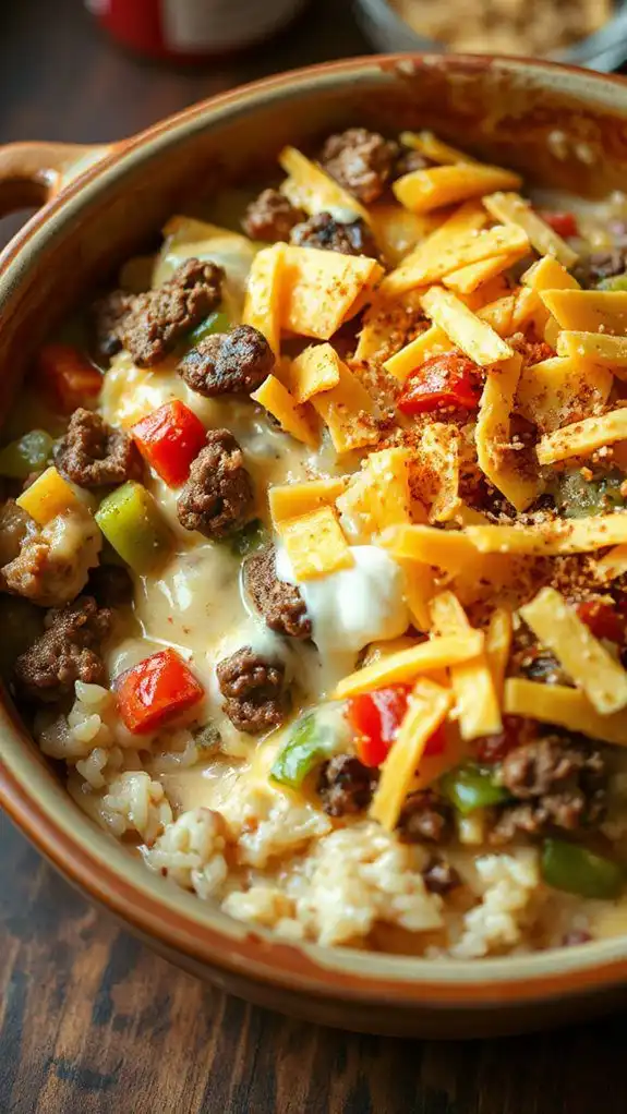 creamy hamburger rice casserole