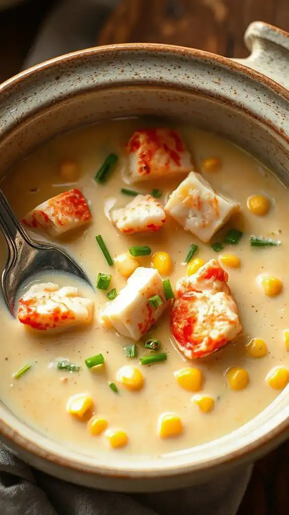 creamy lobster corn chowder