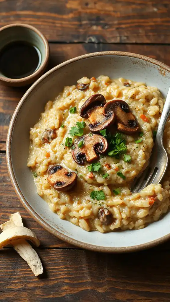creamy mushroom barley risotto