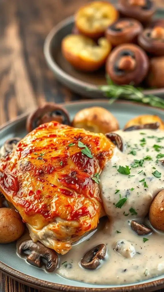 creamy mushroom chicken thighs