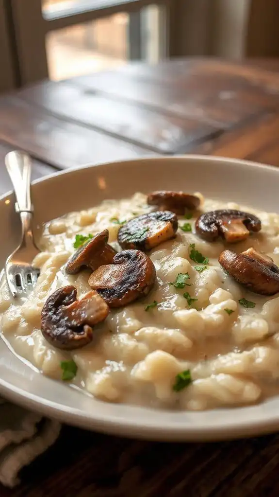 creamy mushroom flavored rice
