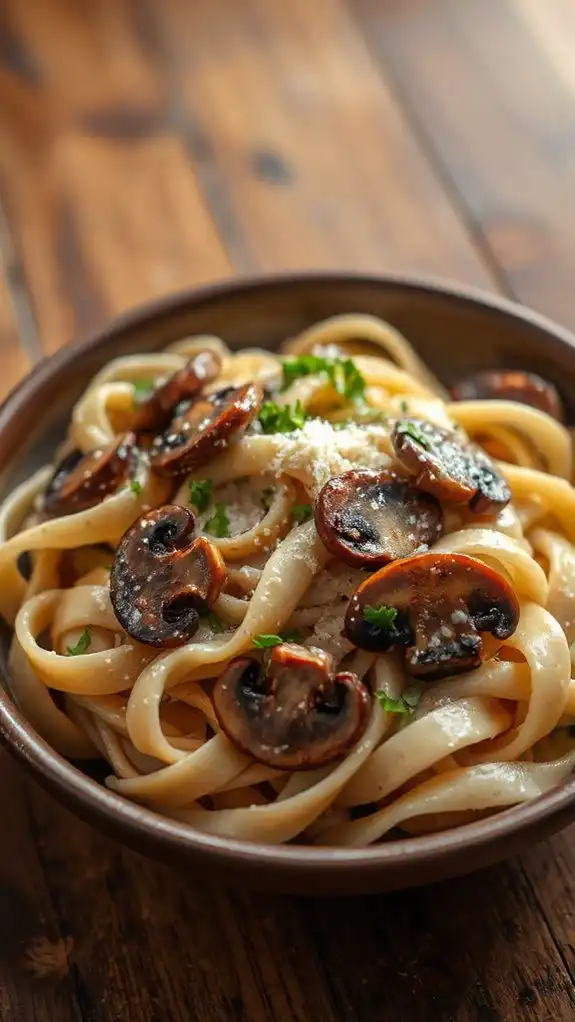 creamy mushroom pasta dish