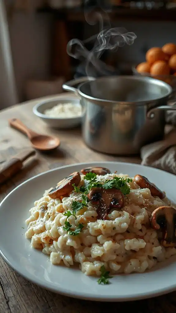 creamy mushroom rice dish