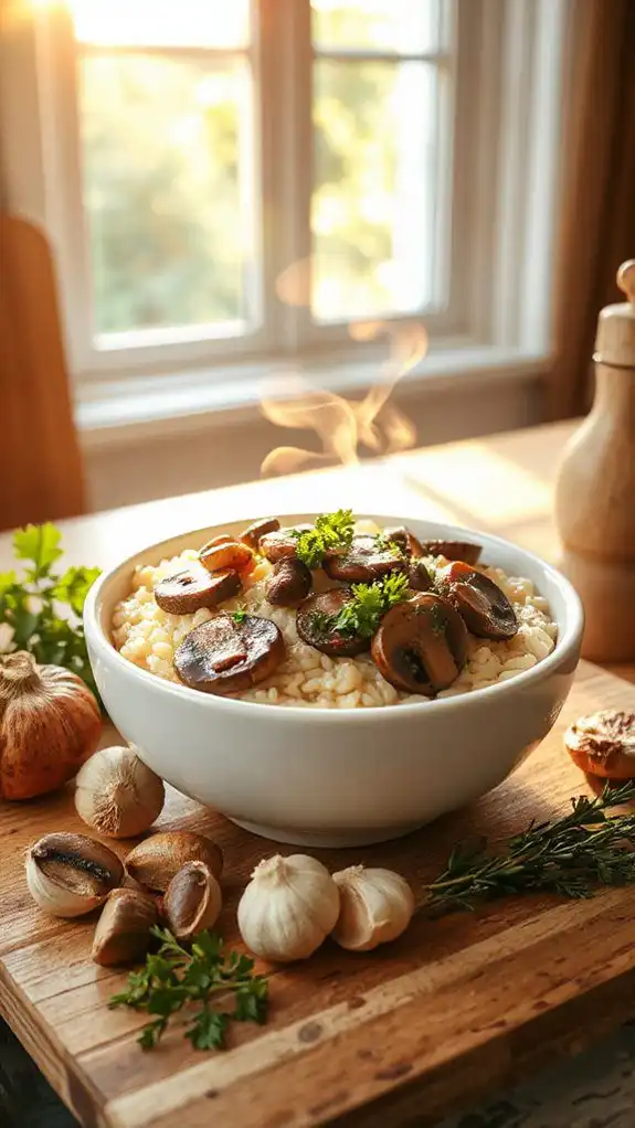 creamy mushroom rice dish