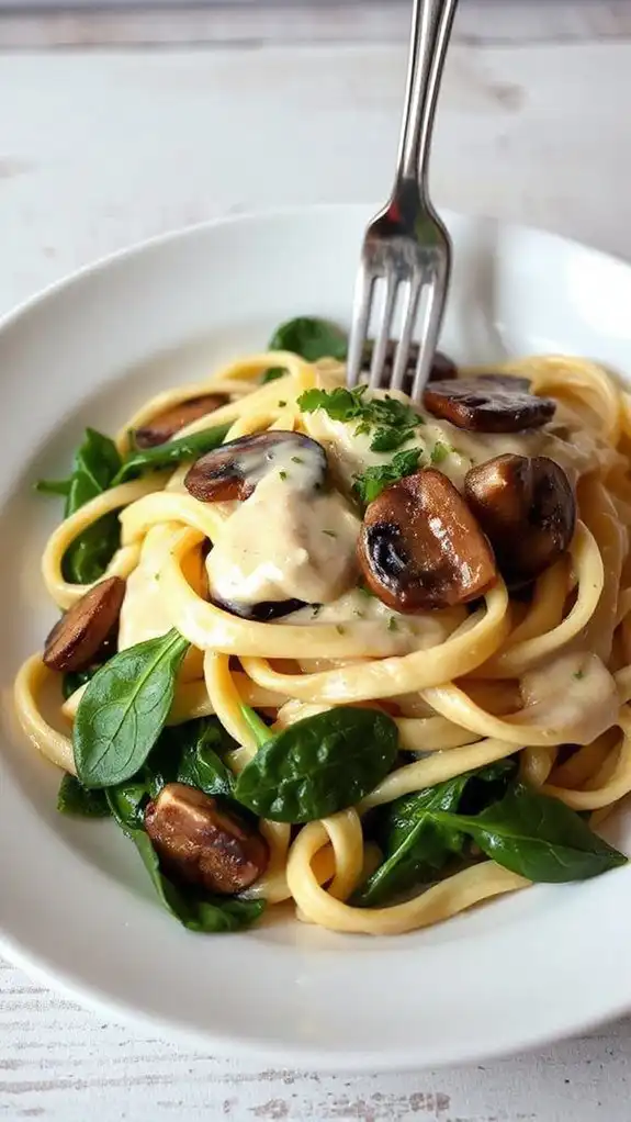 creamy mushroom spinach pasta creamy mushroom spinach pasta