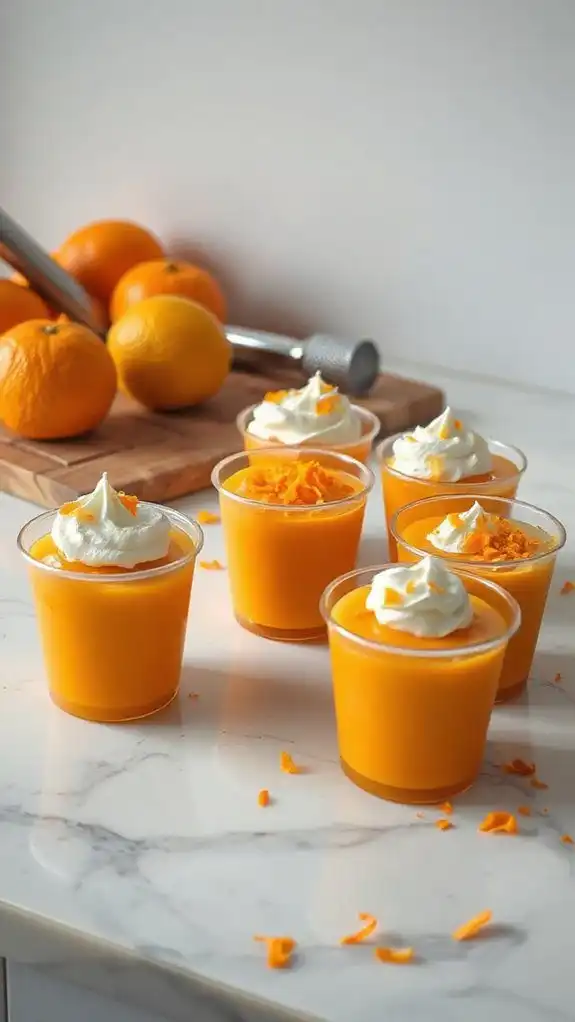creamy orange pudding shots