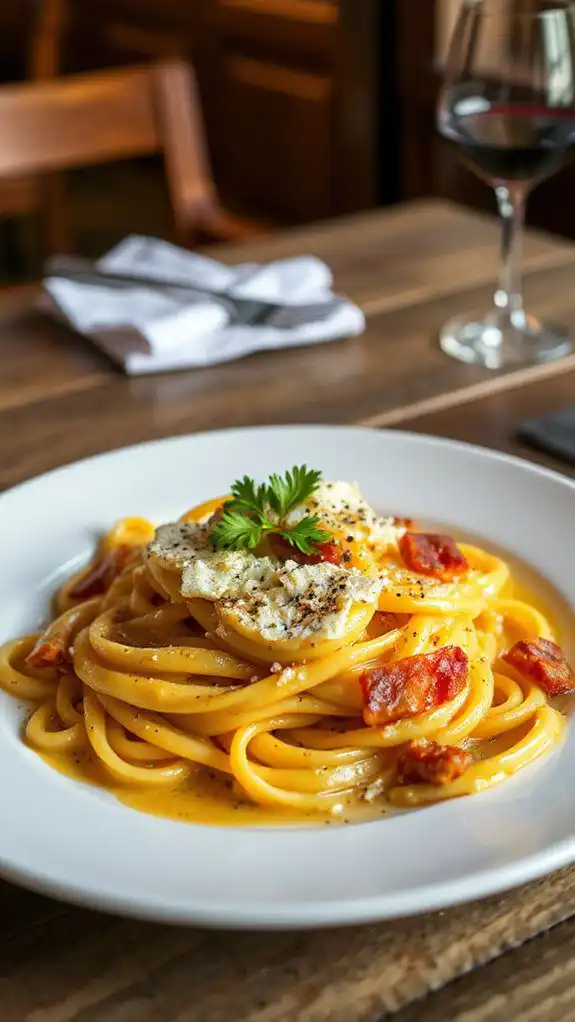 creamy pasta with bacon