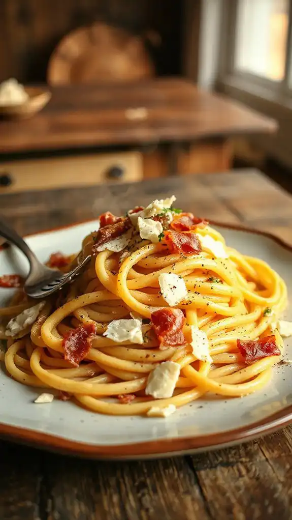creamy pasta with bacon